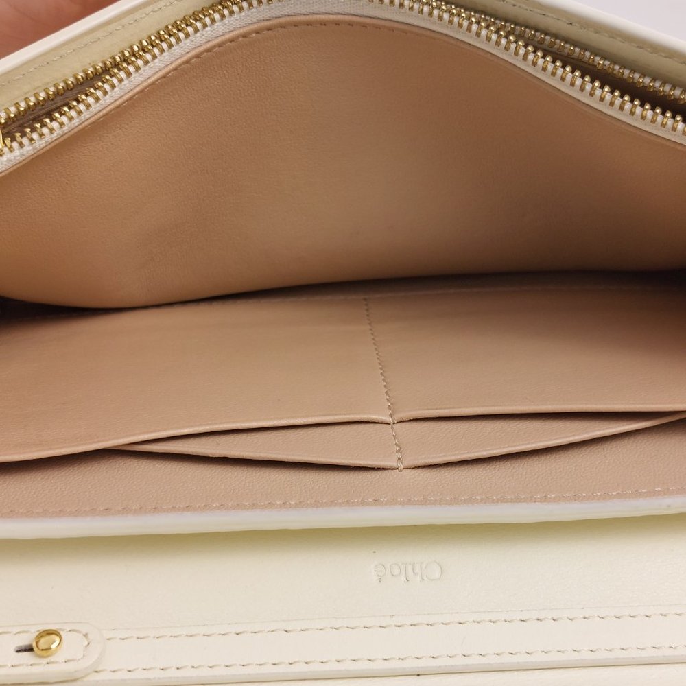Chloe Aby Chain Long Wallet Flap Ivory - Picture 13 of 16